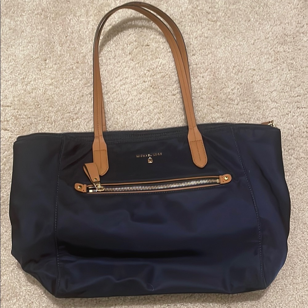 Michael Kors Navy and Tan Tote Bag